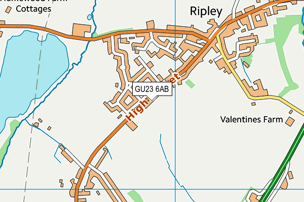 GU23 6AB map - OS VectorMap District (Ordnance Survey)