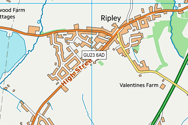 GU23 6AD map - OS VectorMap District (Ordnance Survey)