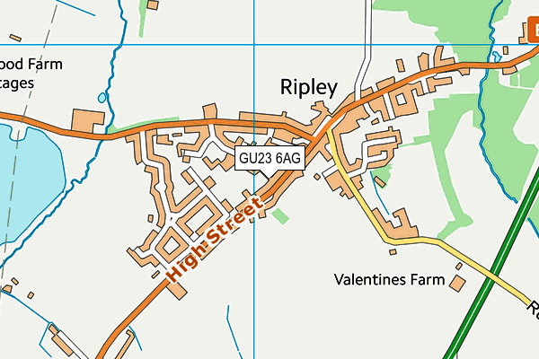 GU23 6AG map - OS VectorMap District (Ordnance Survey)