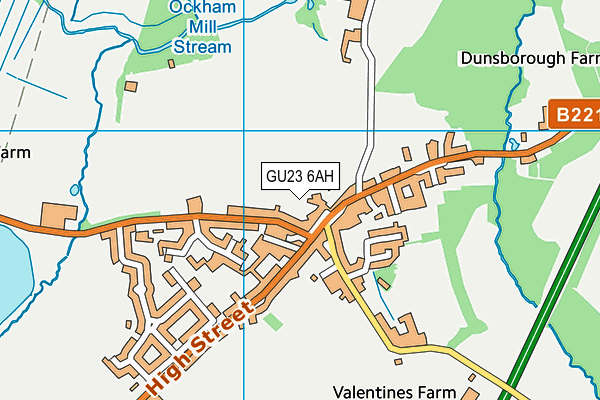 GU23 6AH map - OS VectorMap District (Ordnance Survey)