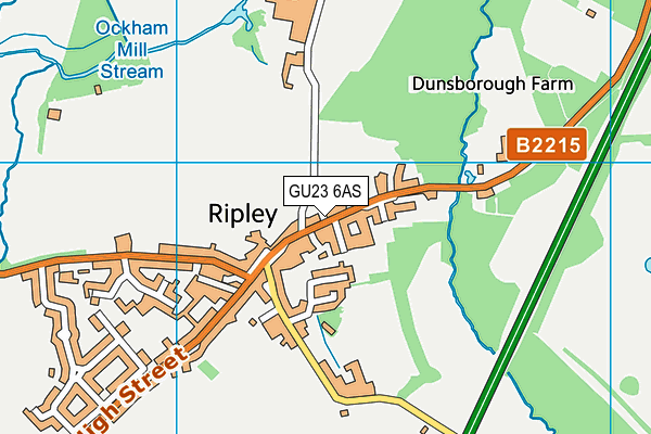 GU23 6AS map - OS VectorMap District (Ordnance Survey)