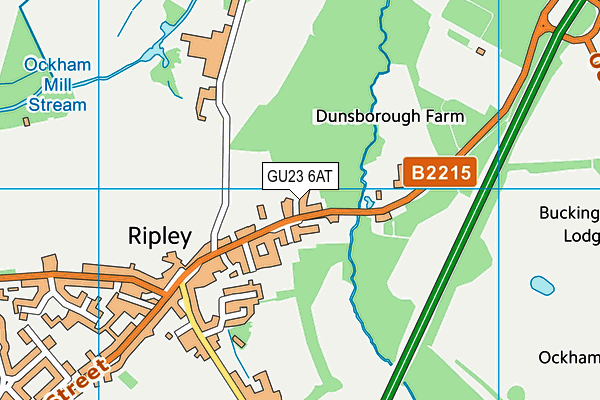 GU23 6AT map - OS VectorMap District (Ordnance Survey)