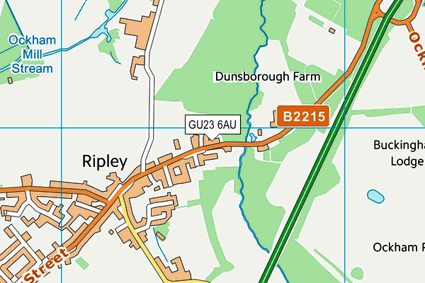 GU23 6AU map - OS VectorMap District (Ordnance Survey)