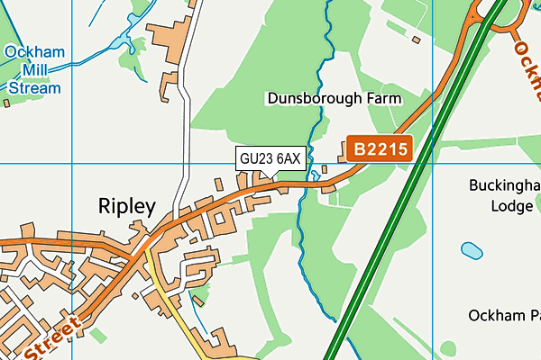 GU23 6AX map - OS VectorMap District (Ordnance Survey)