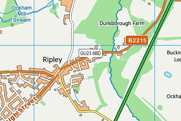 GU23 6BD map - OS VectorMap District (Ordnance Survey)