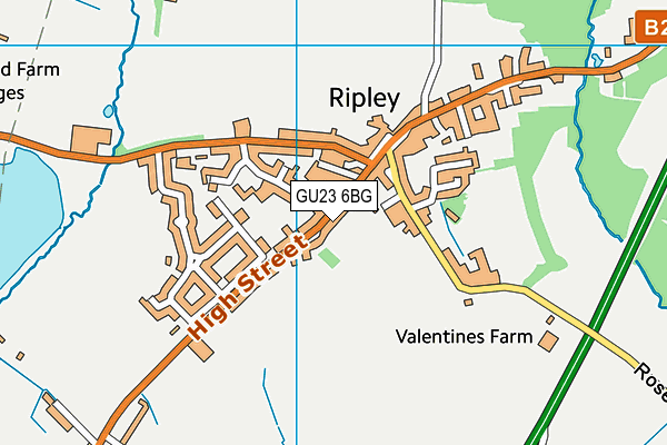 GU23 6BG map - OS VectorMap District (Ordnance Survey)