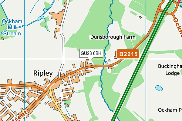 GU23 6BH map - OS VectorMap District (Ordnance Survey)