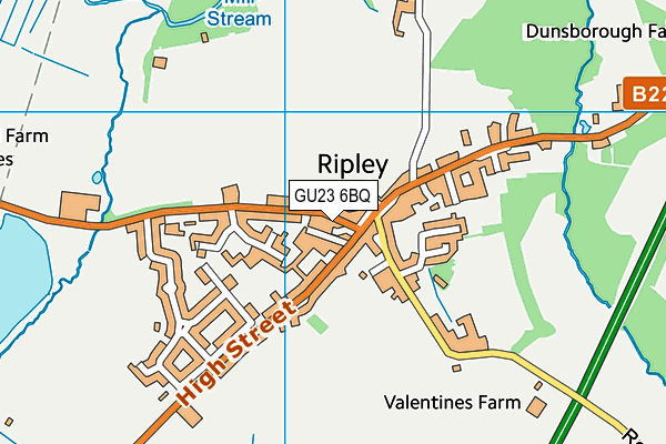 GU23 6BQ map - OS VectorMap District (Ordnance Survey)