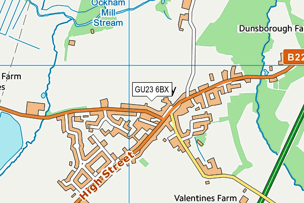 GU23 6BX map - OS VectorMap District (Ordnance Survey)