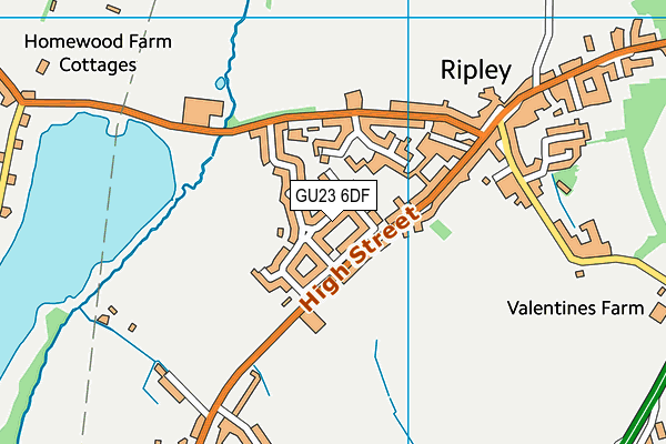 GU23 6DF map - OS VectorMap District (Ordnance Survey)