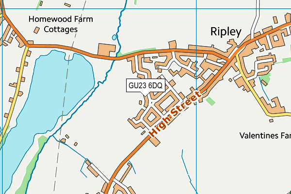 GU23 6DQ map - OS VectorMap District (Ordnance Survey)