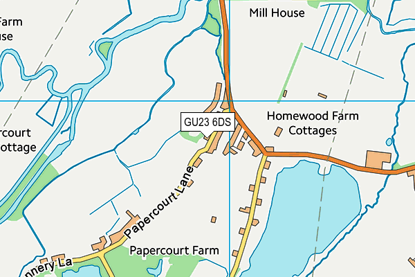 GU23 6DS map - OS VectorMap District (Ordnance Survey)