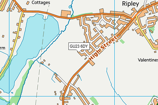 GU23 6DY map - OS VectorMap District (Ordnance Survey)