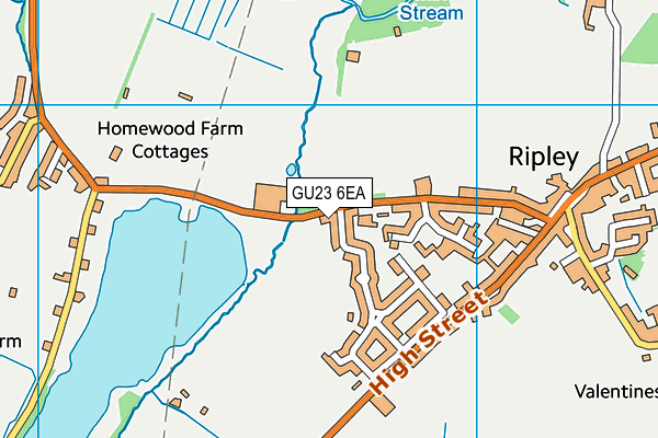 GU23 6EA map - OS VectorMap District (Ordnance Survey)