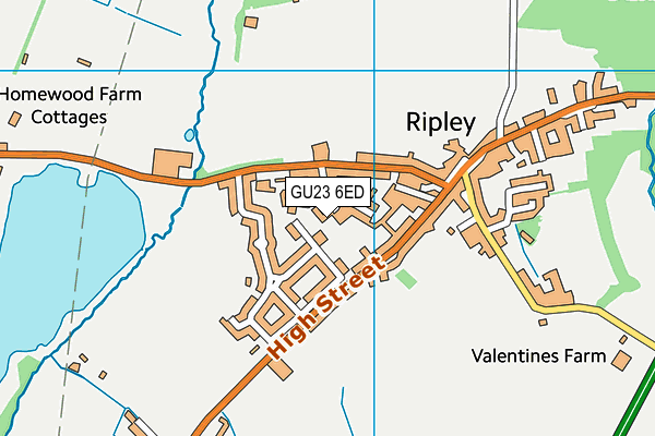 Ripley C Of E Primary School (Closed) map (GU23 6ED) - OS VectorMap District (Ordnance Survey)