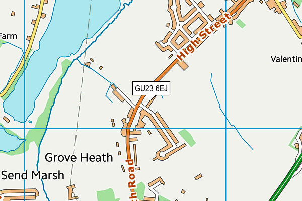 GU23 6EJ map - OS VectorMap District (Ordnance Survey)