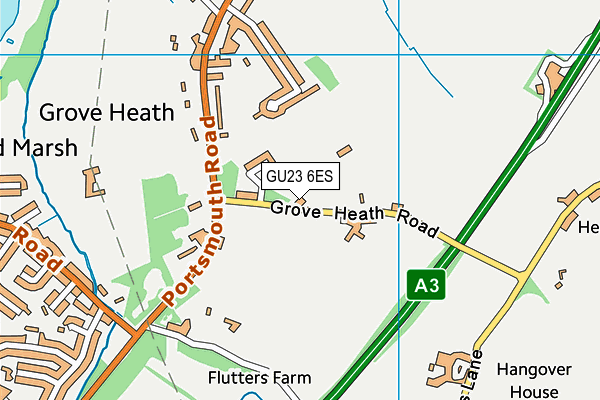 GU23 6ES map - OS VectorMap District (Ordnance Survey)