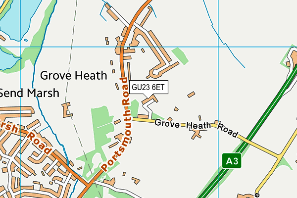 GU23 6ET map - OS VectorMap District (Ordnance Survey)