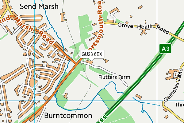 GU23 6EX map - OS VectorMap District (Ordnance Survey)