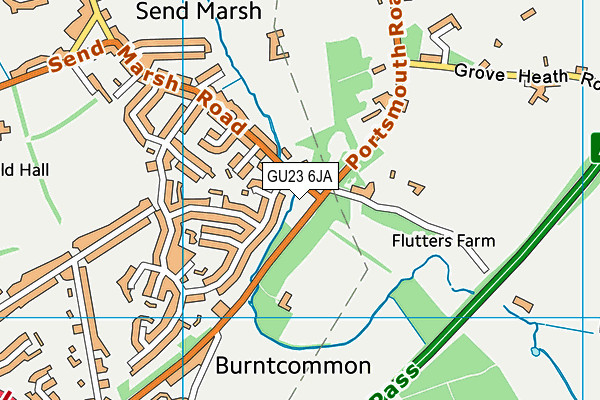 GU23 6JA map - OS VectorMap District (Ordnance Survey)