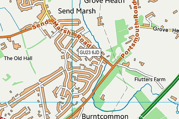 GU23 6JD map - OS VectorMap District (Ordnance Survey)