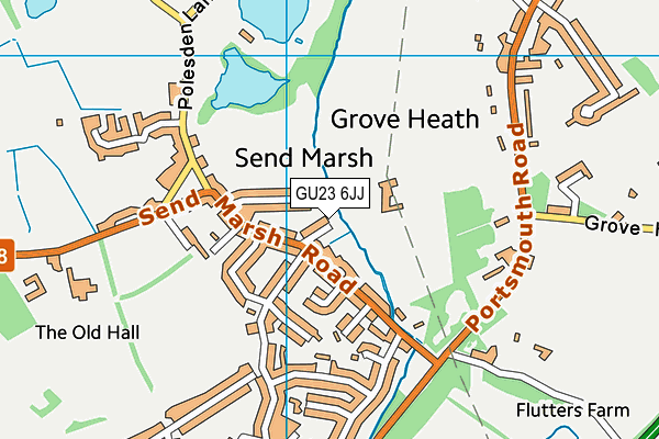 GU23 6JJ map - OS VectorMap District (Ordnance Survey)