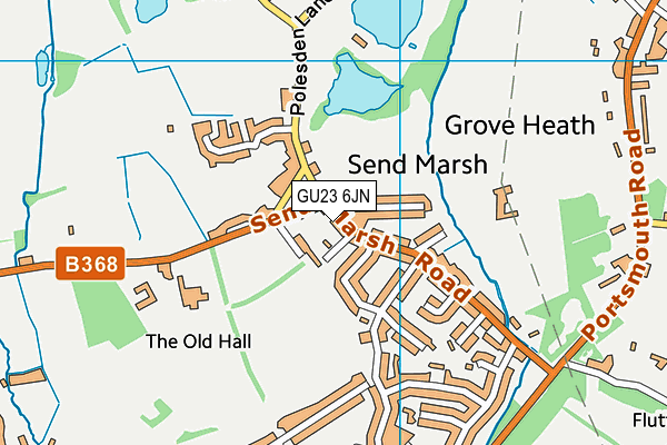 GU23 6JN map - OS VectorMap District (Ordnance Survey)