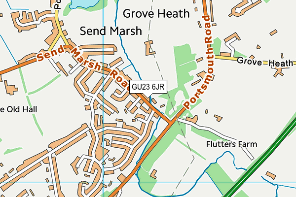 GU23 6JR map - OS VectorMap District (Ordnance Survey)