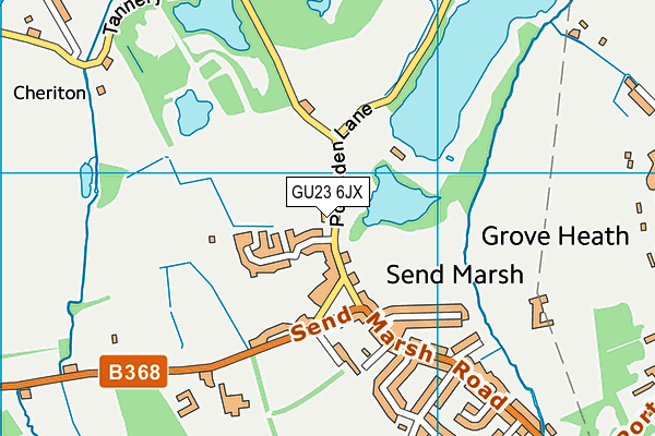 GU23 6JX map - OS VectorMap District (Ordnance Survey)