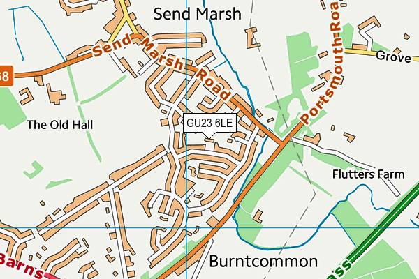 GU23 6LE map - OS VectorMap District (Ordnance Survey)