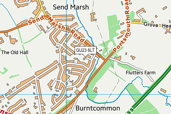 GU23 6LT map - OS VectorMap District (Ordnance Survey)