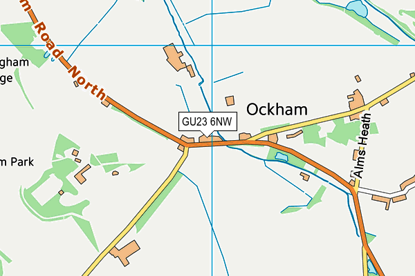 GU23 6NW map - OS VectorMap District (Ordnance Survey)