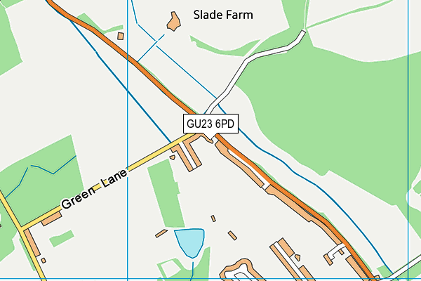 GU23 6PD map - OS VectorMap District (Ordnance Survey)