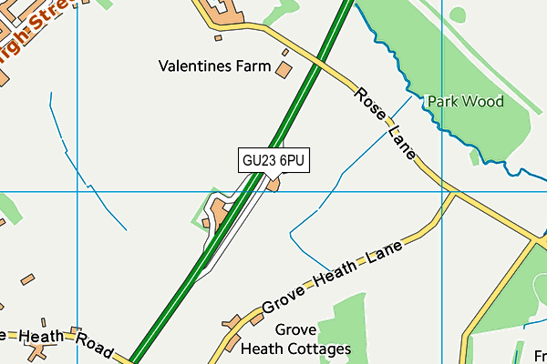 GU23 6PU map - OS VectorMap District (Ordnance Survey)