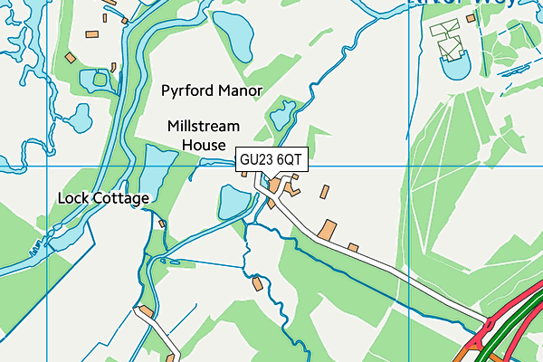 GU23 6QT map - OS VectorMap District (Ordnance Survey)