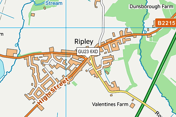 GU23 6XD map - OS VectorMap District (Ordnance Survey)