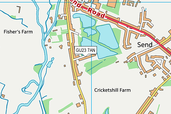 GU23 7AN map - OS VectorMap District (Ordnance Survey)