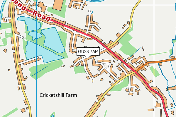 GU23 7AP map - OS VectorMap District (Ordnance Survey)