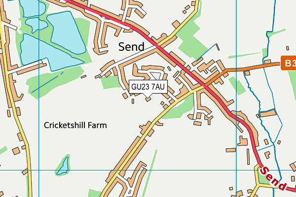 GU23 7AU map - OS VectorMap District (Ordnance Survey)