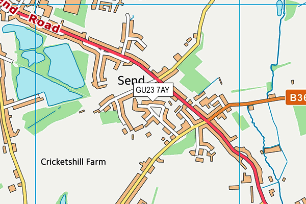 GU23 7AY map - OS VectorMap District (Ordnance Survey)