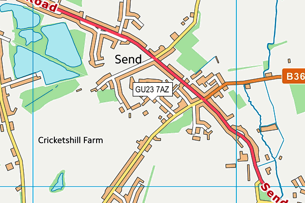 GU23 7AZ map - OS VectorMap District (Ordnance Survey)