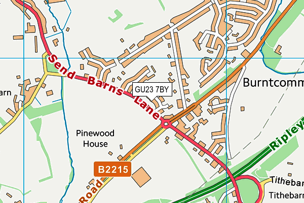 GU23 7BY map - OS VectorMap District (Ordnance Survey)