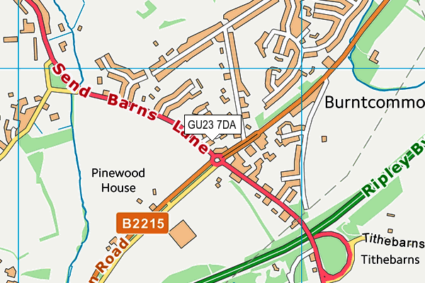 GU23 7DA map - OS VectorMap District (Ordnance Survey)