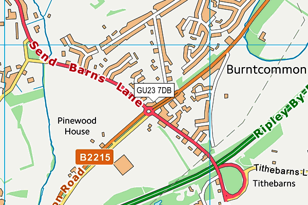 GU23 7DB map - OS VectorMap District (Ordnance Survey)