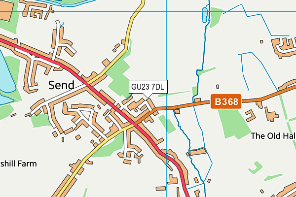 GU23 7DL map - OS VectorMap District (Ordnance Survey)