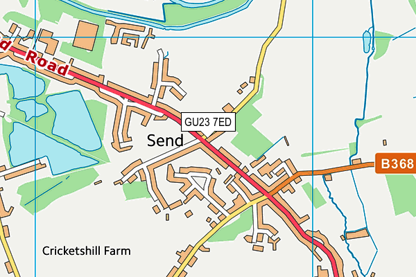 GU23 7ED map - OS VectorMap District (Ordnance Survey)