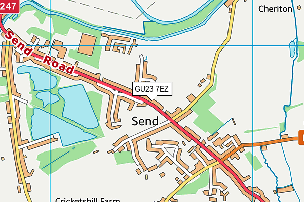 GU23 7EZ map - OS VectorMap District (Ordnance Survey)