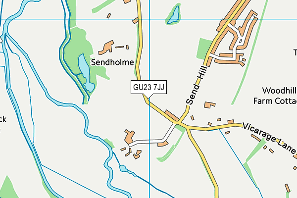 GU23 7JJ map - OS VectorMap District (Ordnance Survey)