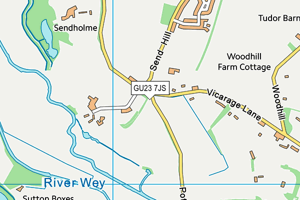 GU23 7JS map - OS VectorMap District (Ordnance Survey)