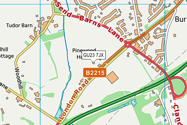 GU23 7JX map - OS VectorMap District (Ordnance Survey)